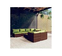 vidaXL 8-delige Loungeset met kussens poly rattan bruin3102468 Marron