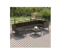 Vidaxl Salon De Jardin 8 Pcs Avec Coussins Résine Tressée Gris Gris