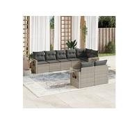 Salon de Jardin avec Coussins Canapés Patio 8 pcs Noir Résine Tressée vidaXL
