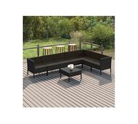 8-delige Loungeset met kussens poly rattan zwart3094429