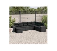 Vidaxl Salon De Jardin 8 Pcs Avec Coussins Noir Résine Tressée