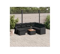 8-delige Loungeset met kussens poly rattan zwart3256566