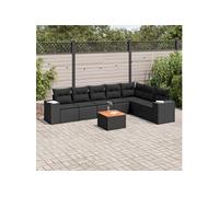 Salon de Jardin avec Coussins Meubles Terrasse 8 pcs Beige Résine Tressée vidaXL