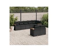 Vidaxl Salon De Jardin 8 Pcs Avec Coussins Noir Résine Tressée