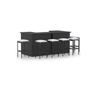 8-delige Tuinbarset met kussens poly rattan zwart3064926