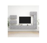 vidaXL Ensemble de meubles TV 8 pcs Gris béton Bois d'ingénierie