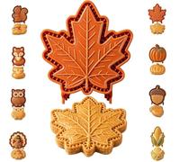 8-Design Fall Mini Pie Mold Collection, Reusable Hand Pie Molds with Embossed Shapes, Dough Presser Pocket Pie Maker for Thanksgiving Baking, Mini Pastry Shaper Tool for Home Bakers，Maple leaf