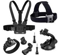 8 en 1 Accessories Pack Kit, Adjustable Length Harnais de Poitrine, Fixation Bandeau, Fixation Poignet, Compatible with GoPro, AKASO, Xiaomi YI, SJCAM, et Autres Actions cam