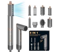 8 en 1 Airstyler & Sèche-cheveux Ionique Brosse Soufflante 110,000RPM Sèche Cheveux Avec Brosse Chauffante Brushing Boucleur a Cheveux Peigne Chauffant Lisseur Cheveux, 1400W