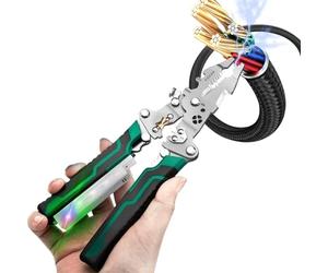 8 en 1 Dénudeur de Fils | Ciseaux pour Câbles - Outil de Réparation pour Électricien Détecteur AC DC pour Équipement Automobile, Projets Électriques et Scolaires