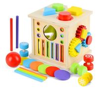 8 en 1 Jouet Montessori Bébé 1 an, Jouet en Bois Sensoriel pour Fille Garcon 1 2 3 Ans, Jeux Educatif Apprendre Les Couleurs Formes, Jouets D'activité et Développement Cadeau Enfant Anniversaire Noel