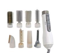 8-En-1 Multi-Fonction Style Professionnel Electrique Seche-Cheveux Ensemble De Seche-Cheveux Bigoudi Forme Brosse Peigne Air Chaud Eu Plug-Blanc