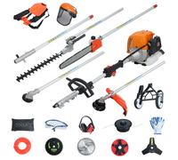 8 en 1 Outil de jardinage 2300 W - FIANAO - 52cc - Moteur 2 temps - Vitesse 9500 tr/min - Axe de travail 90° - 180 x 25 x 25 cm