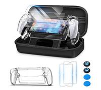 8-en-1 Sac Accessoires pour Playstation Portal, PS5 Remote Player Set d'accessoires avec coque dure Sac de voyage portable, 1 housse transparente, 2 protections d'écran en verre, 4 poignées de pouce