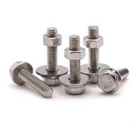 (8 ensembles) boulons hexagonaux M12-1,75 x 25 mm avec écrou hexagonal DIN934 et rondelle plate extra large DIN9021, acier inoxydable 304, filetage complet, tête hexagonale dentelée