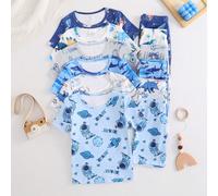 8 ensembles envoyés au hasard, 2 ensembles, bébé garçons, dinosaure, vie océanique, astronaute imprimé, ensemble de pyjamas à manches courtes et shorts, tricot doux et ajusté 2Y,3Y,9-12M,12-18M,18-24M