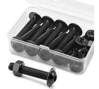 (8 Ensembles) M8 x 40mm Vis Boulons et écrous à Tête Creuse Kit 304 Acier Inoxydable Oxyde Noir, Vis à Tête Cylindrique, Boulons à Bride, Vis à Bride