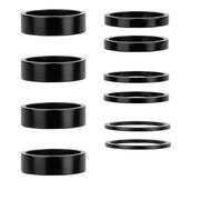 8 Entretoises Guidon Vélo 1 1/8 Pouce Spacer Potence Noir en Aluminium | Bagues de Réglage 2 3 5 10 mm pour VTT Vélo de Route BMX Hauteur de Cintre
