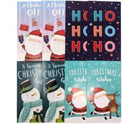 8 enveloppes cadeaux de Noël - Porte-monnaie pour argent et cartes cadeaux - Designs festifs pour enfants, garçons et filles - Père Noël, bonhomme de neige, renne - 16 x 9 cm - Porte-bonheurs avec