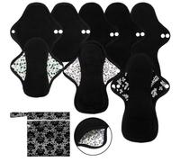 8-er Set wiederverwendbare Bio-Baumwolle-Damenbinden (3S/3M/2L) | Waschbare auslaufsichere Stoff-Menstruationsbinden & Slipeinlagen für alle Blutungsstärken, inkl. 1 Nassbeutel