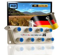 TronicXL Câble d'antenne numérique 8 voies TV BK - Souple - Répartiteur satellite HDTV F - Répartiteur TV HD - 8 voies - DVBC DVBT - Radio FM Unicable 4K HDTV - 8 voies