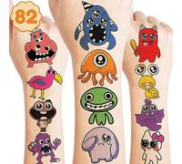 8 Feuilles (82Pcs) Monster Horror Game Banban Tatouages Temporaires Sur Le Thème Banban Anniversaire Fournitures Faveurs Super Mignon Faux Tatouages Autocollants Décorations De Fête