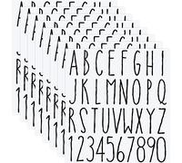 8 Feuilles Autocollant de Chiffres en Vinyle Kit de Chiffres Lettres en Vinyle Auto-Adhésif Autocollant Alphabet Autocollant Moderne Amovible pour Boîte aux Lettres (Noir, 3 Pouces)