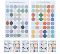 8 Feuilles Autocollants à Points Ronds Colorés, 8 Feuilles