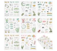 8 Feuilles Autocollants de Mariage pour Scrapbooking Autocollants de Mariage Romantiques Autocollants de Plantes à Ballons Décoration de Planification de Mariage Autocollante