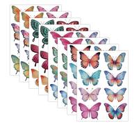 8 Feuilles Autocollants Muraux Papillons, Décoller et Coller Grandes Décorations Murales Papillons Autocollants Papillons pour Décoration Murale de Chambre d'Enfant et Bébé