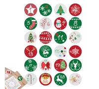 8 Feuilles Autocollants Pour Calendrier De L'Avent, Autocollant Calendrier De L'Avent 1 À 24, Sticker Compte À Rebours De Noël Gommette Décoration Étiquettes Adhésives Pour Sac Cadeaux Carte Enveloppe