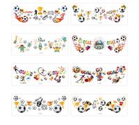 8 feuilles Autocollants Pour Le Visage À Thème Football, Trophées Animaux De La Coupe Du Monde, Autocollants D'Encouragement De Stade, Tatouages Faciaux Imperméables.