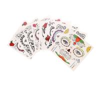 8 Feuilles Autocollants Visage D'halloween, Tatouages en Papier | Safe pour Peau, Scratch-resistant, Waterproof, Odorless, Fête Costumée, Bal Masqué, Style Créatif