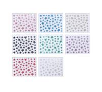 8 Feuilles D'autocollants 3d Pour Nail Art En Forme D'étoiles - Autocollants Pailletés En 8 Couleurs Pour Créations D'ongles Diy