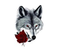 8 feuilles de faux tatouages temporaires imperméables for femmes, motif rose, motif Roi Lion, animal, renard, bras, totem(18)