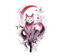 8 feuilles de faux tatouages temporaires imperméables for femmes, motif rose, motif Roi Lion, animal, renard, bras, totem(05)