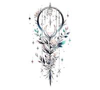 8 feuilles de faux tatouages temporaires imperméables for femmes, motif rose, motif Roi Lion, animal, renard, bras, totem(22)