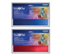 8 Feuilles De Transfert Métallisées 10 X 20 Cm Brother Scanncut - Rouge & Bleu