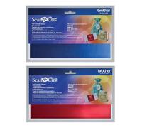 8 Feuilles de transfert métallisées 10 x 20 cm Brother ScanNCut - rouge & bleu