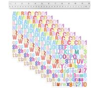 8 Feuilles Lettres Autocollantes, Coloré Stickers Lettres Alphabet en Vinyle Lettre AdhesiveStickers Lettrage Majuscule Lettrage Adhésif Étanche pour Déco Scrapbooking Boîte à Lettre (2,5 cm)
