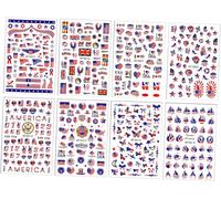 8 Feuilles Nail Art Autocollants Nail Art Stickers Usa Drapeau Autocollants Drapeau Américain Decal Drapeau Américain Nail Art Nail Art Décor Glitter Nail Stickers Jour De