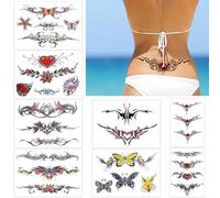 8 Feuilles Tatouage Temporaire Femme, Tatouages Temporaires ImperméAble, Réalistes Personnalité Faux Tatouage pour Couvrir les Cicatrices, Tatouages Éphémères Convient aux Hommes, Femmes, Enfants