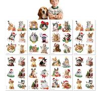 8 Feuilles Tatouages Temporaires De Noël Cadeaux Pour Animaux De Compagnie (Chats Chiens) Décorations À Faire Soi Même Autocollants De Tatouages Temporaires De Noël