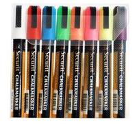 8 feutres craie 2-6mm Blanc, Rouge, bleu, jaune, vert, rose, orange, violet