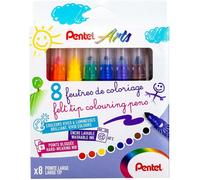 8 feutres de coloriage - Pour enfant - Pointe large - Lavable - Pentel Arts