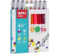 8 feutres - Encre lavable - Double pointe avec embout rond - Apli Kids