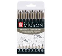 8 feutres - Gris - Dessin - Esquisse - Manga - Plusieurs mines - Sakura - Pigma Micron