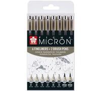 Sakura Set de feutres Pigma Micron 8 pièces - gris clair et gris froid