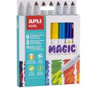 Apli kids 16808-8 feutres Magic - 6 couleurs + 2 magique