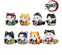 8 figurines démon tueur version Q assises Tanjiro Nezuko Inosuke Zenitsu, série Lucky Cat, modèle PVC, cadeau d'anniversaire A